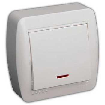 711-0200-111  DEMET  Вимикач 1-й з підсв.  білий